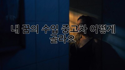 내 꿈의 수입 중고차, 어떻게 골라요?